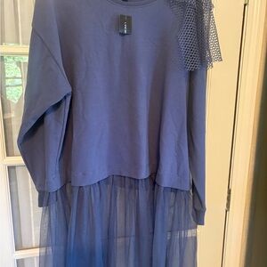 Lane Bryant blue “fancy” sweatshirt Top